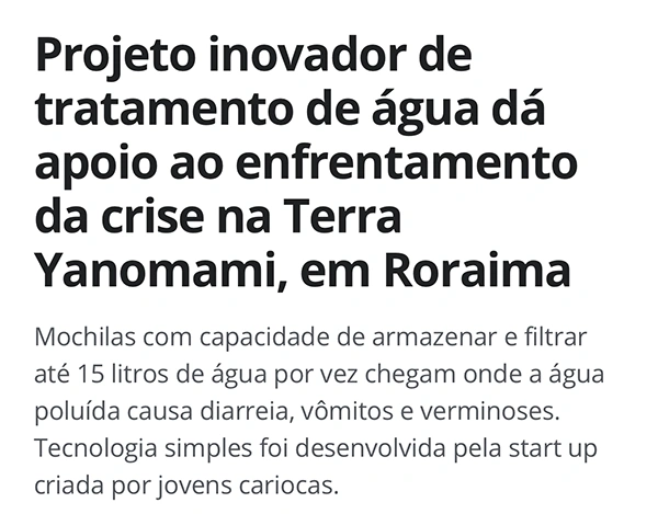 Imagem de printscreen de sites onde a Água Camelo aparece