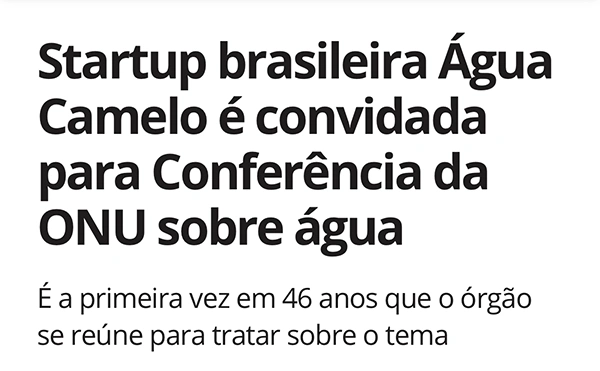 Imagem de printscreen de sites onde a Água Camelo aparece